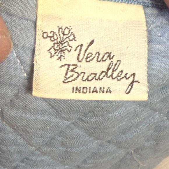 Vintage Vera Bradley Quilted Floral  Small Purse Bag Blue Pink Green Flowers - Picture 2 of 10